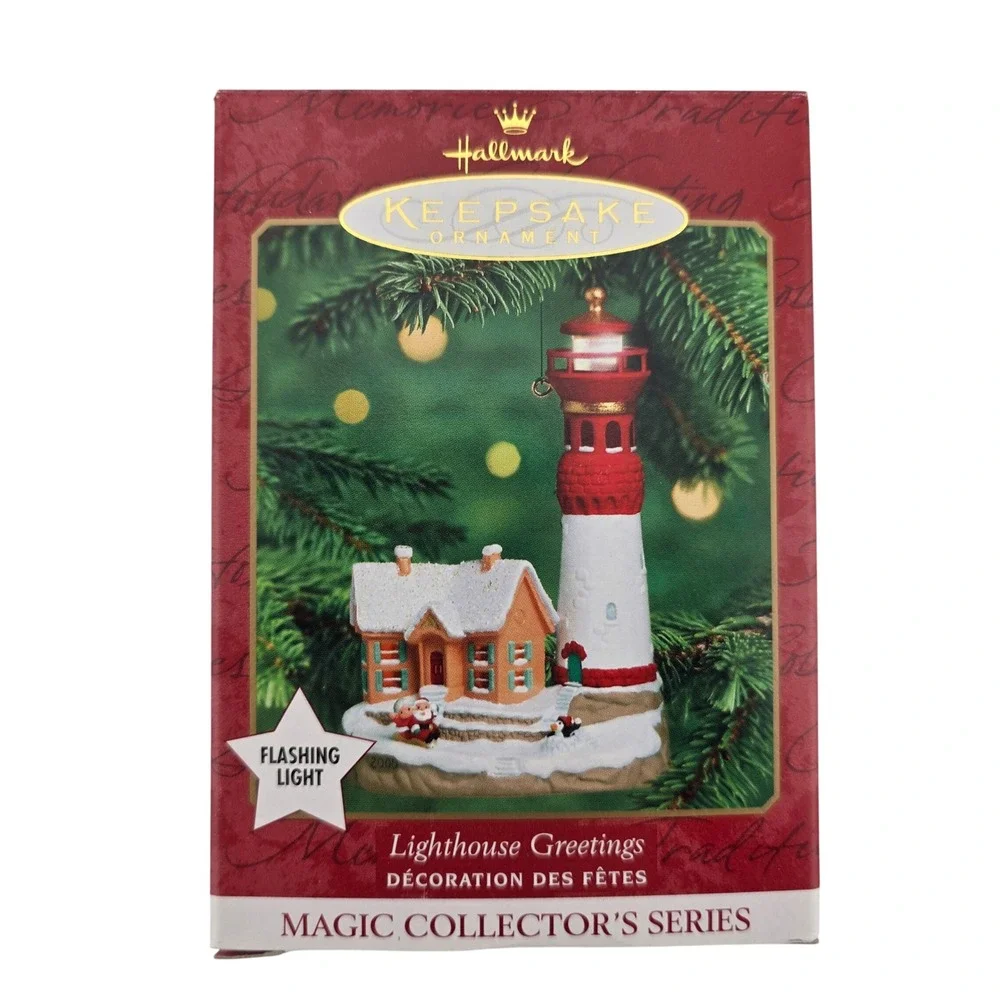 Hallmark Keepsake Lighthouse Greetings 2000 Magic Light Ornament‎ Tested